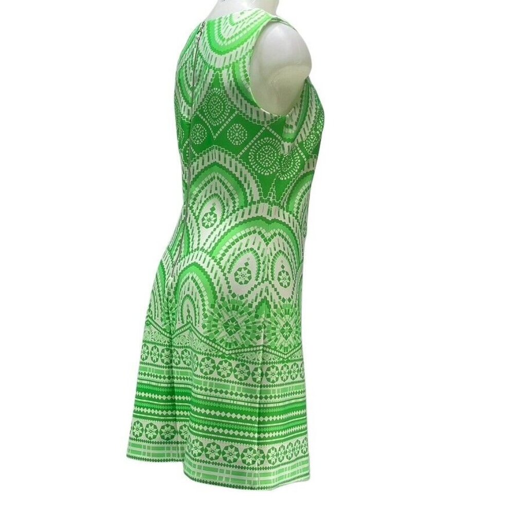 Just Taylor Geometric Pattern Sleeveless Shift Dress With Back Zipper Closure - Picture 4 of 13